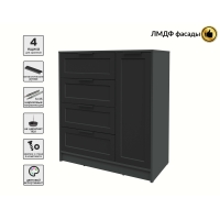 Тумба Тренд КТ-Т90 (Антрацит ЛДСП/ Черный ЛМДФ) Ш900 В1020 Г451